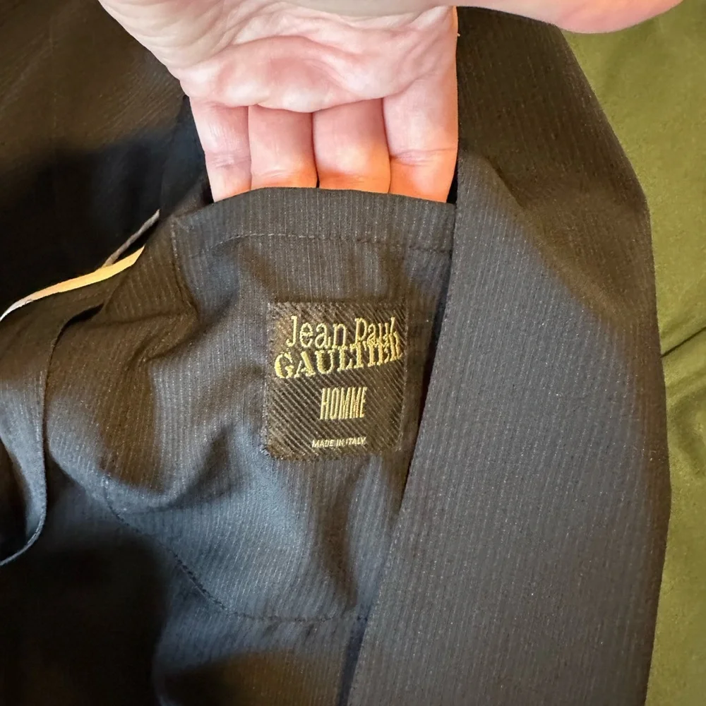 Jean Paul Gaultier Homme Lightweight Virgin Wool Blazer 40 Italy Pinstripe VTG